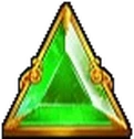 Green gem symbol in Gates of Olympus