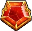 Red gem symbol in Gates of Olympus